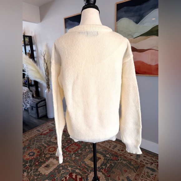 Vintage Colorblock Crewneck Sweater - Cream, Blue, Gray, Tan - Picture 3 of 7